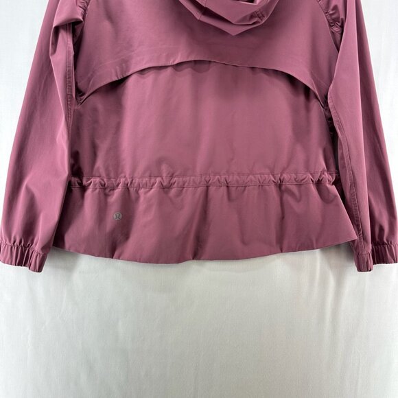 Lululemon Pack It Up Jacket Sz 4 Full Zip Hooded Drawcord Waist Back Vent Mauve - Picture 6 of 12